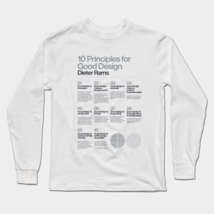 10 Principles for a good Design, Dieter Rams, White, Braun, Helvetica, Typographic, Quote, Modern Art, Wall Ar, Industrial Design Long Sleeve T-Shirt